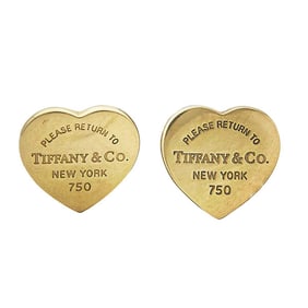 Tiffany & Co. Return to Tiffany Heart Tag 18K Yellow Gold Stud Earrings