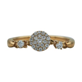 18K Rose Gold Diamond Chain Top Ring