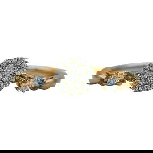 18K Rose Gold Diamond Chain Top Ring: METAL: 18K Rose Gold; APPROXIMATE TOTAL DIAMOND WEIGHT: 0.24 ctw; STAMPED: 750, M, D0.24; CONDITION: Pre-owned, Very Good; ITEM WEIGHT (GRAMS): 2.2 g; MEASUREMENTS: Ring size 6 1/2