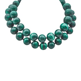 Malachite Graduated Beaded Necklace