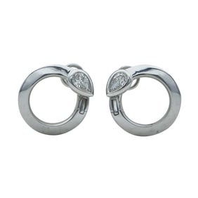 Crivelli 18K White Gold Pear-Shaped Diamond Hoop Earrings