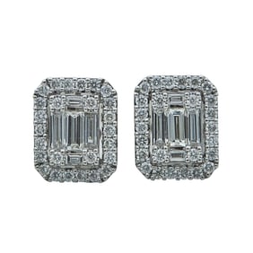 Crivelli 18K White Gold Diamond Illusion Stud Earrings