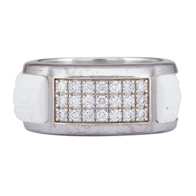 Patek Philippe Aquanaut 18K White Gold Diamond Ring with Interchangeable Rubber Inserts