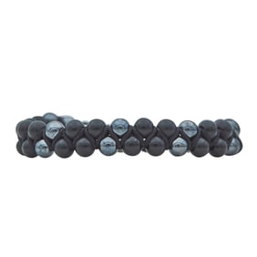 David Yurman Sterling Silver Beaded Black Onyx Bracelet