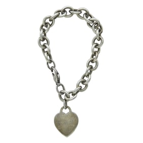 Tiffany & Co. Sterling Silver Heart Tag Charm Bracelet