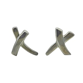 Tiffany & Co. Paloma Picasso Paloma's Grafitti Sterling Silver X Stud Earrings
