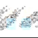 18K White Gold Emerald-Cut Aquamarine and Diamond Earrings