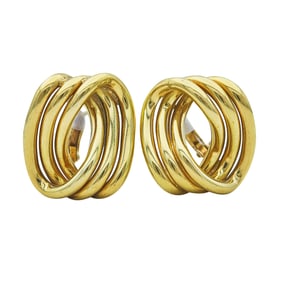 H. Stern 18K Yellow Gold Three Row Loop Earrings