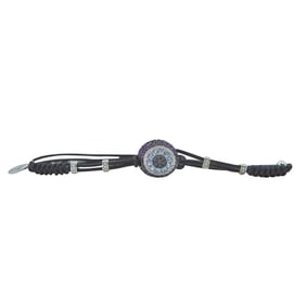 Pippo Perez Evil Eye 18K White Gold Diamond and Multicolored Stone Cord Bracelet