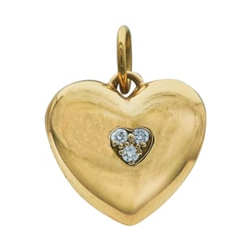 Tiffany & Co. 18K Yellow Gold Diamond Heart Locket Pendant