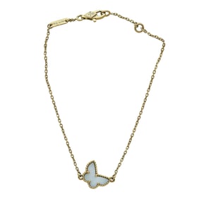 Van Cleef & Arpels Sweet Butterflies 18K Yellow Gold Mother-of-Pearl Bracelet