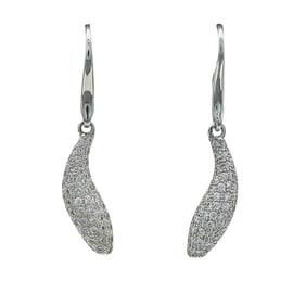 Tiffany & Co. Frank Gehry Fish 18K White Gold Pavé Diamond Drop Earrings