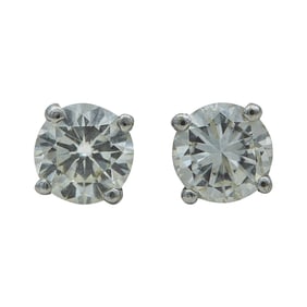 14K White Gold Diamond 1.00 ctw Stud Earrings
