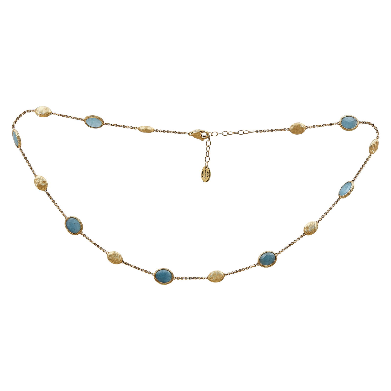 Marco Bicego Siviglia 18K Yellow Gold Aquamarine Station Necklace (1 of 5)