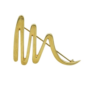1983 Tiffany & Co. Paloma Picasso Paloma's Grafitti 18K Yellow Gold Scribble Brooch Pin