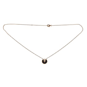Cartier Amulette 18K Yellow Gold Black Onyx and Diamond Pendant Necklace