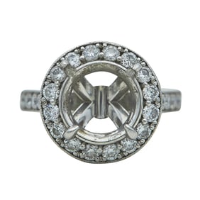 Platinum Diamond Halo Engagement Ring Setting