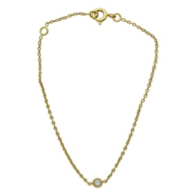 Dior 18K Yellow Gold Bezel-Set Diamond Chain Bracelet