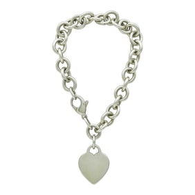 Tiffany & Co. Sterling Silver Engravable Heart Tag Bracelet