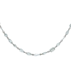 Sidney Garber 18K White Gold Rose-Cut Diamond Station Necklace