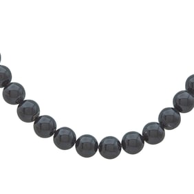 Tiffany & Co. Sterling Silver Black Onyx Beaded Toggle Necklace