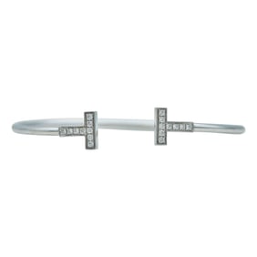 Tiffany & Co. Tiffany T 18K White Gold Diamond Bangle Bracelet