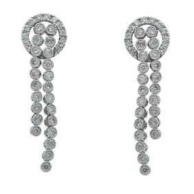 14K White Gold Diamond Chandelier Drop Earrings