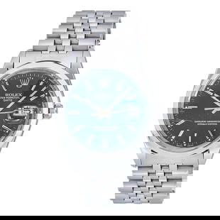 Rolex Date Stainless Steel Watch Ref. 15000, circa  1987: BRAND: Rolex; STYLE: Date; REF. #: 15000; CONDITION: Pre-owned, Good; YEAR: Circa 1987; ADDITIONAL COMMENTS: R serial, Previously polished, Resistance when winding service recommend, Bracelet with lig