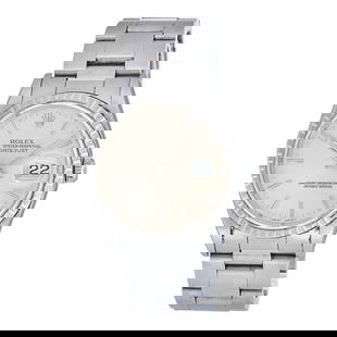 Rolex Datejust Stainless Steel Watch Ref. 16220,  1990: BRAND: Rolex; STYLE: Datejust; REF. #: 16220; CONDITION: Pre-owned, Good; YEAR: 1990; ADDITIONAL COMMENTS: E serial, Scratches and indentations throughout case and bracelet, Bracelet with light stretc