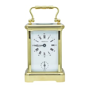 Contemporary Tiffany & Co. Brass Carriage Clock