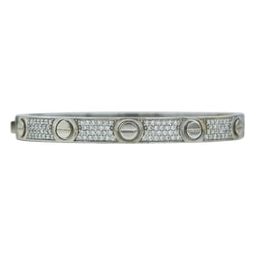 Gold and Diamond Co. 10K White Gold Diamond Hinged Bangle Bracelet