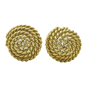 Tiffany & Co. 18K Yellow Gold Spiral Rope Earrings
