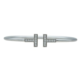 Tiffany & Co. Tiffany T 18K White Gold Diamond Wire Bracelet