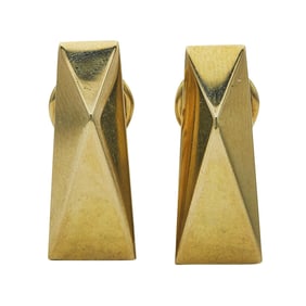 Versace 18K Yellow Gold Geometric Earrings