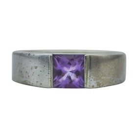 Cartier Tank 18K White Gold Amethyst Ring