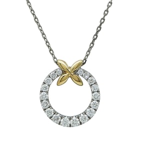 Frederic Sage 14K Yellow and White Gold Diamond Wreath Pendant Necklace