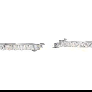 14K White Gold Diamond approx. 4.50 ctw Bangle Bracelet: METAL: 14K White Gold; APPROXIMATE TOTAL DIAMOND WEIGHT: 4.50 ctw; STAMPED: 14K; CONDITION: Pre-owned, Very Good; ITEM WEIGHT (GRAMS): 26 g; MEASUREMENTS: Fits approx. 6 1/4 inch wrist