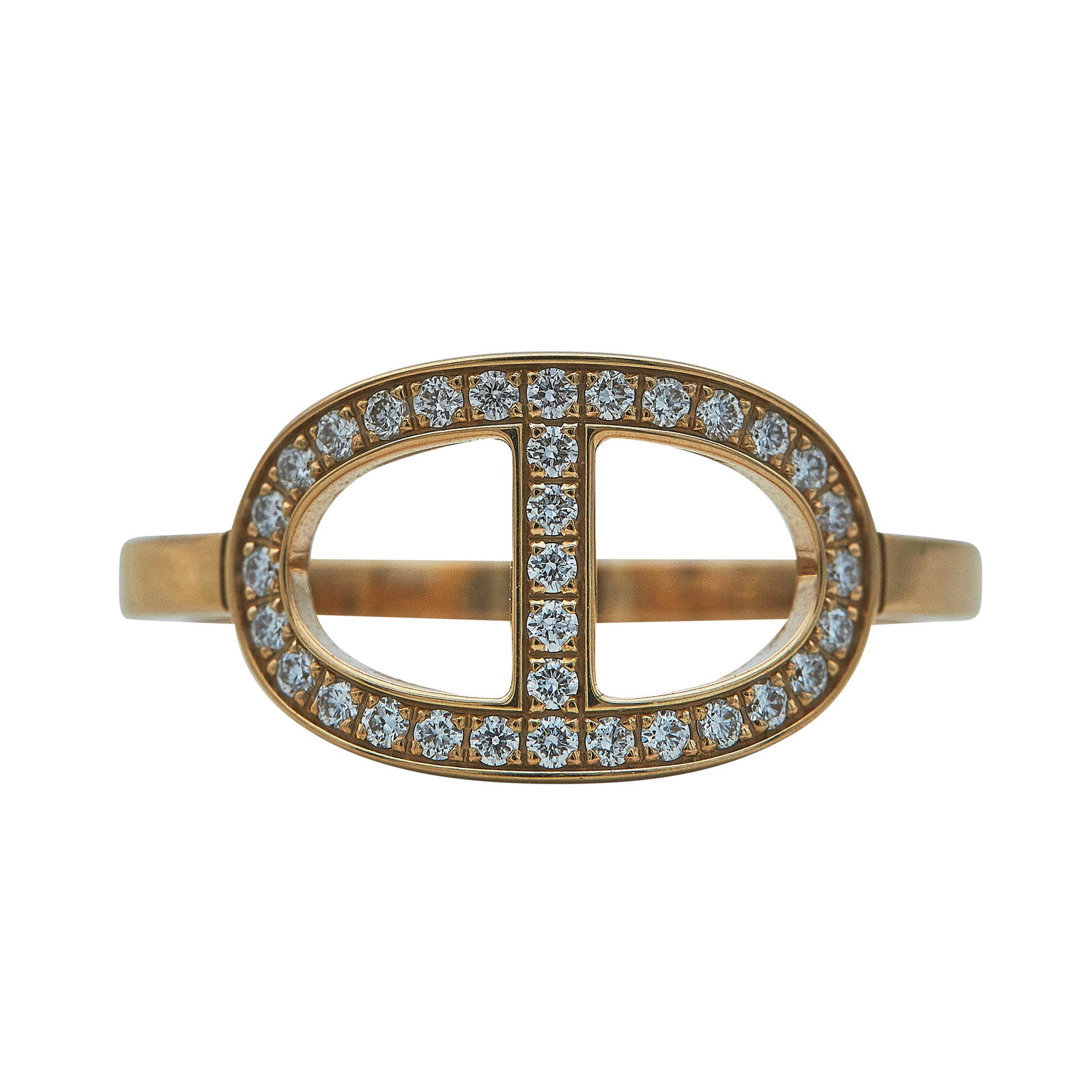Hermès Chaîne d'ancre 18K Rose Gold Diamond Ring (1 of 5)