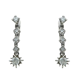 Platinum Diamond Flexible Drop Earrings