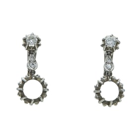 Platinum Diamond 8 Prong Drop Earring Setting