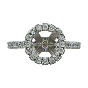 Platinum Diamond Halo Engagement Ring Setting