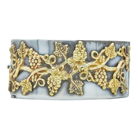 LALAoUNIS 18K Yellow Gold and Sterling Silver Grapevine Bangle Bracelet