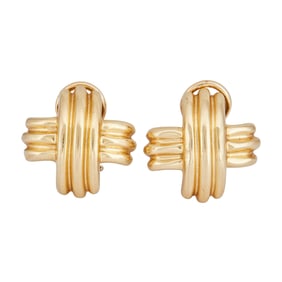 Tiffany & Co. 18K Yellow Gold X Earrings