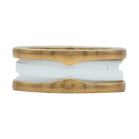 Bvlgari Bulgari B.Zero1 18K Rose Gold and White Ceramic Ring