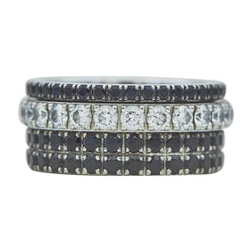 Piaget Possession 18K White Gold Colorless  and Black Diamond Spinner Ring