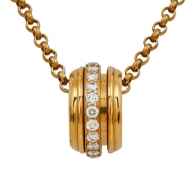 Piaget Possession 18K Yellow Gold Diamond Spinner Pendant Necklace