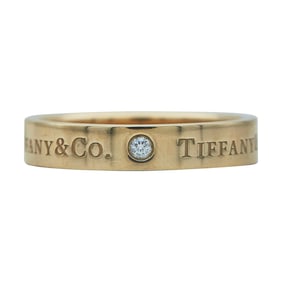 Tiffany & Co. 18K Rose Gold Diamond Logo Band Ring