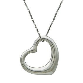 Tiffany & Co. Elsa Peretti Open Heart Platinum Diamond Pendant Necklace