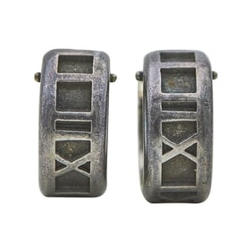 Tiffany & Co. Atlas Sterling Silver Huggie Hoop Earrings
