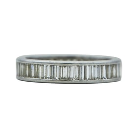 Platinum Baguette-Cut Diamond Eternity Band Ring